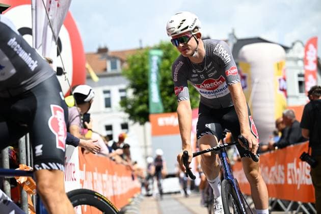 Tour de Wallonie 2025 Stage 4 SERAING, BELGIUM - JULY 29 : Del Grosso Tibor of Alpecin - Deceuninck before the start of the race during stage 4 of the 30th edition of Tour de Wallonie an UCI ProSeries 2.Pro cycling road race stage for Men Elite of 163.3 km with start in Welkenraedt and finish in Seraing on July 29, 2025 in Seraing, Belgium, 29 07 2025 ( Motordriver Louis Bidlot - Seraing Belgium  Copyright: xTomasxSiskx