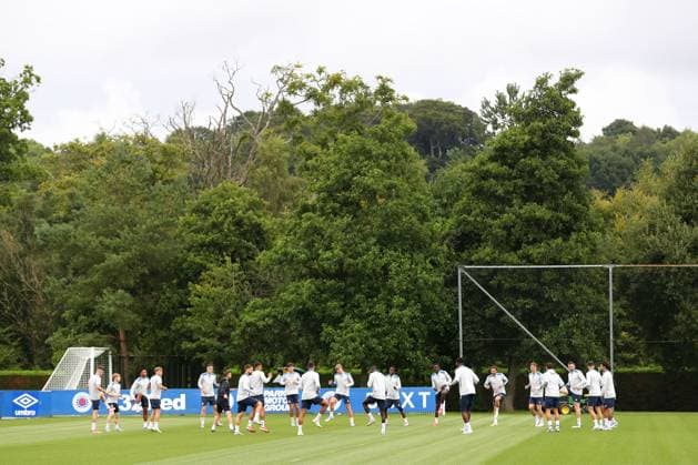The Rangers squad training ahead of tomorrow s Champions League second leg qualifying match against Panathinaikos. Rangers Training - The Rangers Training Centre, Glasgow, Lanarkshire, Scotland, UK - 29 Jul 2025Glasgow The Rangers Training Centre Lanarkshire United Kingdom  Copyright: xO Rourke RangersxFC Shutterstockx 15419009au
