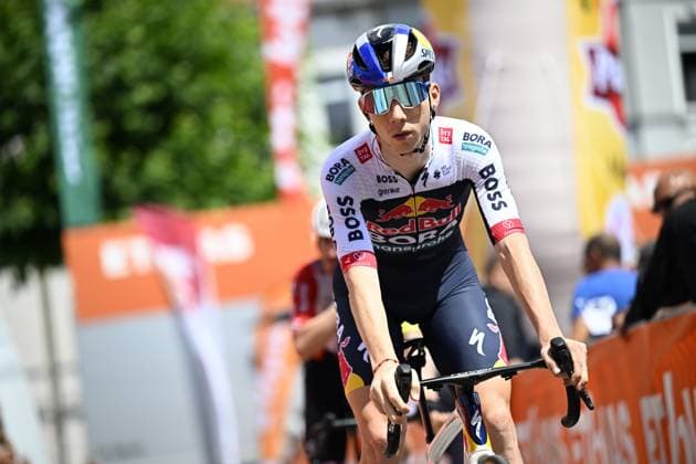 Tour de Wallonie 2025 Stage 4 SERAING, BELGIUM - JULY 29 : Rider of Team Red Bull - BORA - Hansgrohe before the start of the race during stage 4 of the 30th edition of Tour de Wallonie an UCI ProSeries 2.Pro cycling road race stage for Men Elite of 163.3 km with start in Welkenraedt and finish in Seraing on July 29, 2025 in Seraing, Belgium, 29 07 2025 ( Motordriver Louis Bidlot - Seraing Belgium  Copyright: xTomasxSiskx