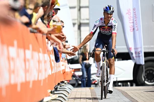 Tour de Wallonie 2025 Stage 4 SERAING, BELGIUM - JULY 29 : Donati Davide of Red Bull - BORA - Hansgrohe before the start of the race during stage 4 of the 30th edition of Tour de Wallonie an UCI ProSeries 2.Pro cycling road race stage for Men Elite of 163.3 km with start in Welkenraedt and finish in Seraing on July 29, 2025 in Seraing, Belgium, 29 07 2025 ( Motordriver Louis Bidlot - Seraing Belgium  Copyright: xTomasxSiskx
