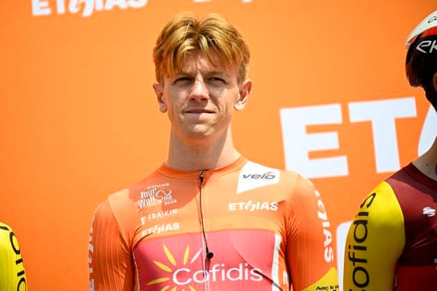 Tour de Wallonie 2025 Stage 4 SERAING, BELGIUM - JULY 29 : Knight Oliver (GBR) of Cofidis before the start of the race during stage 4 of the 30th edition of Tour de Wallonie an UCI ProSeries 2.Pro cycling road race stage for Men Elite of 163.3 km with start in Welkenraedt and finish in Seraing on July 29, 2025 in Seraing, Belgium, 29 07 2025 ( Motordriver Louis Bidlot - Seraing Belgium  Copyright: xTomasxSiskx