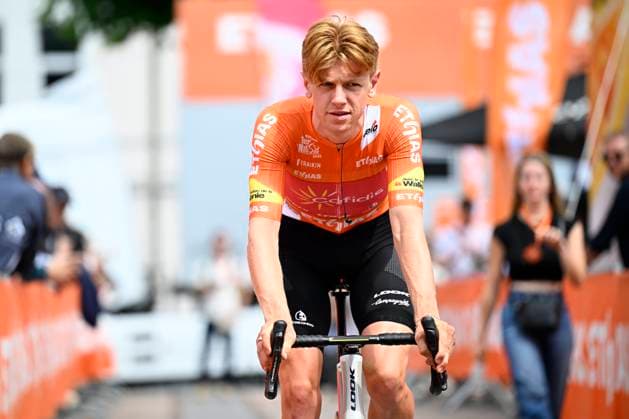 Tour de Wallonie 2025 Stage 4 SERAING, BELGIUM - JULY 29 : Knight Oliver (GBR) of Cofidis before the start of the race during stage 4 of the 30th edition of Tour de Wallonie an UCI ProSeries 2.Pro cycling road race stage for Men Elite of 163.3 km with start in Welkenraedt and finish in Seraing on July 29, 2025 in Seraing, Belgium, 29 07 2025 ( Motordriver Louis Bidlot - Seraing Belgium  Copyright: xTomasxSiskx