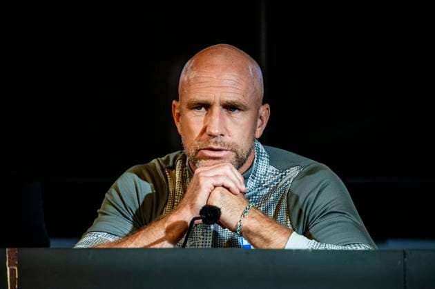 250729 Head coach Henrik Rydström during a press conference after a UEFA Champions League training session with Malmö FF on July 29, 2025 in Malmö Photo Christian Örnberg BILDBYRAN COP 166 CO0595 fotboll football soccer fotball uefa champions league qualifier champions league träning practice training malmö ff bbeng  Copyright: CHRISTIANxÖRNBERG BB250729CO052