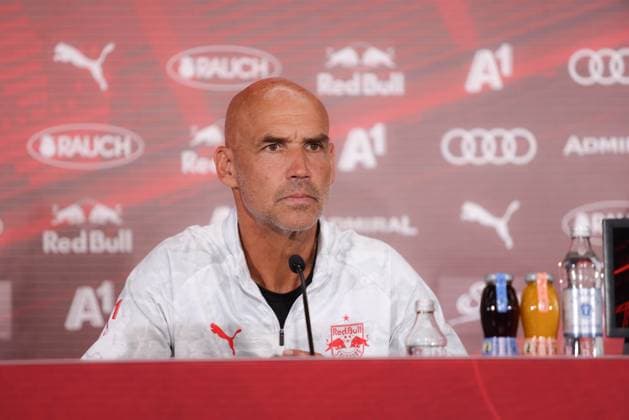 SOCCER - UEFA CL, RBS vs Brann SALZBURG,AUSTRIA,29.JUL.25 - SOCCER - UEFA Champions League, Red Bull Salzburg vs SK Brann Bergen, preview, press conference, PK, Pressekonferenz RBS. Image shows head coach Thomas Letsch (RBS).  GEPAxpictures xMathiasxMandl