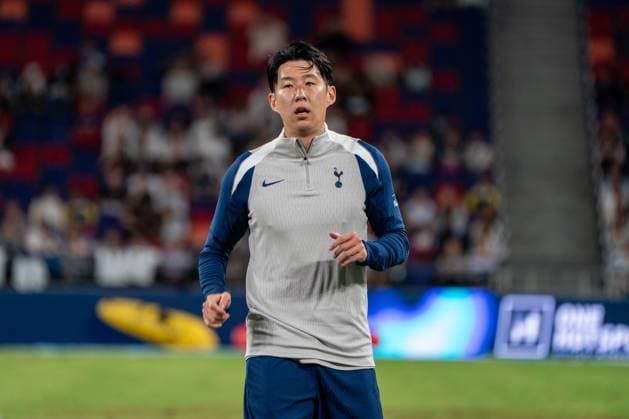Hong Kong Football Festival Tottenham Open Training Son Heung-min, a soccer player for Tottenham Hotspur FC on the pitch at Kai Tak Stadium during an open training session at the Hong Kong Football Festival on July 29, 2025 in Hong Kong. (Photo by Vernon Yuen Nexpher Images)