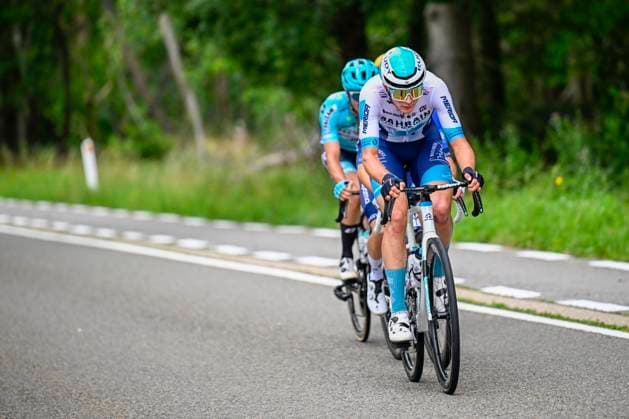 Tour de Wallonie 2025 Stage 4 SERAING, BELGIUM - JULY 29 : Borgo Alessandro of Bahrain - Victorious in the escape pack during stage 4 of the 30th edition of Tour de Wallonie an UCI ProSeries 2.Pro cycling road race stage for Men Elite of 163.3 km with start in Welkenraedt and finish in Seraing on July 29, 2025 in Seraing, Belgium, 29 07 2025 ( Motordriver Louis Bidlot - Seraing Belgium  Copyright: xTomasxSiskx