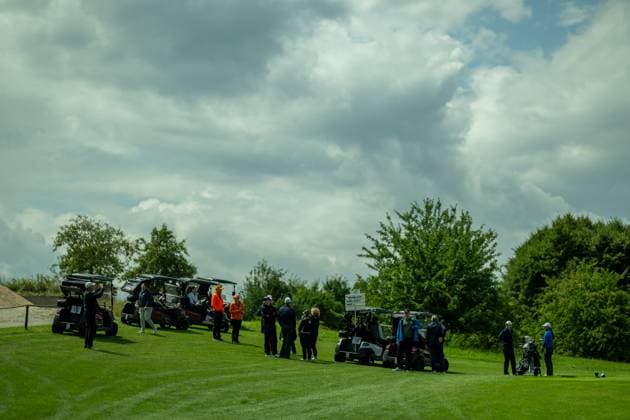 Officials and spectators at hole 1 in front of the tee, GER, 15 BWGV INTERNATIONAL MATCHPLAY TROPHY, Golf, Girls and Boys, imt Golf, 26 29 07 2025, GER, 15 BWGV INTERNATIONAL MATCHPLAY TROPHY, Golf, Girls and Boys, imt Golf, 26 29 07 2025 Wain Copyright: xEibner-Pressefotox EP_SWA