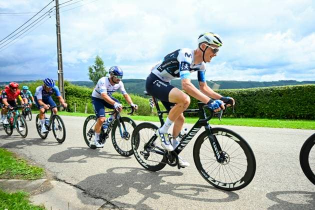 Tour de Wallonie 2025 Stage 4 SERAING, BELGIUM - JULY 29 : Norsgaard Mathias of Movistar Team in action during stage 4 of the 30th edition of Tour de Wallonie an UCI ProSeries 2.Pro cycling road race stage for Men Elite of 163.3 km with start in Welkenraedt and finish in Seraing on July 29, 2025 in Seraing, Belgium, 29 07 2025 ( Motordriver Louis Bidlot - Seraing Belgium  Copyright: xTomasxSiskx