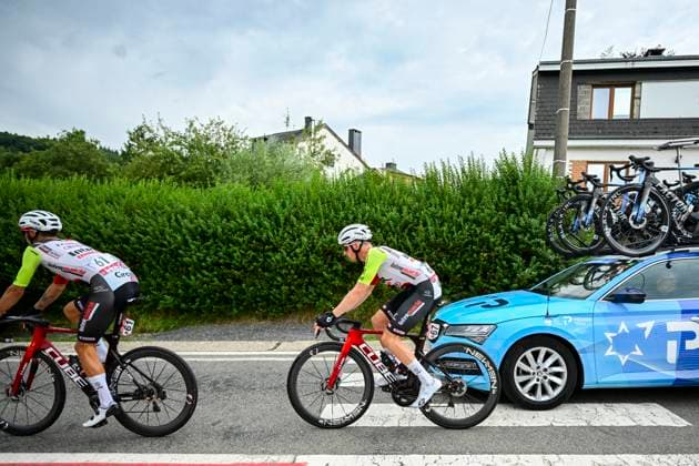 Tour de Wallonie 2025 Stage 4 SERAING, BELGIUM - JULY 29 : Van Boven Luca of Intermarche - Wanty in action during stage 4 of the 30th edition of Tour de Wallonie an UCI ProSeries 2.Pro cycling road race stage for Men Elite of 163.3 km with start in Welkenraedt and finish in Seraing on July 29, 2025 in Seraing, Belgium, 29 07 2025 ( Motordriver Louis Bidlot - Seraing Belgium  Copyright: xTomasxSiskx