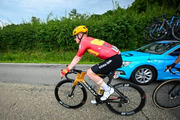Tour de Wallonie 2025 Stage 4 SERAING, BELGIUM - JULY 29 : Pedersen Henrik of Uno-X Mobility in action during stage 4 of the 30th edition of Tour de Wallonie an UCI ProSeries 2.Pro cycling road race stage for Men Elite of 163.3 km with start in Welkenraedt and finish in Seraing on July 29, 2025 in Seraing, Belgium, 29 07 2025 ( Motordriver Louis Bidlot - Seraing Belgium  Copyright: xTomasxSiskx