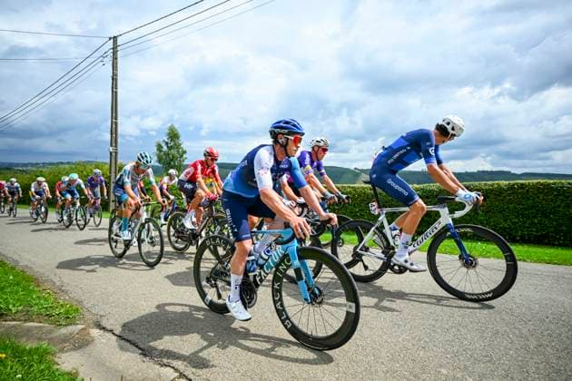 Tour de Wallonie 2025 Stage 4 SERAING, BELGIUM - JULY 29 : Rider of Israel - Premier Tech, Geniets Kevin of Groupama FDJ in action during stage 4 of the 30th edition of Tour de Wallonie an UCI ProSeries 2.Pro cycling road race stage for Men Elite of 163.3 km with start in Welkenraedt and finish in Seraing on July 29, 2025 in Seraing, Belgium, 29 07 2025 ( Motordriver Louis Bidlot - Seraing Belgium  Copyright: xTomasxSiskx
