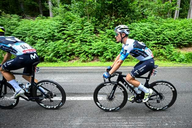 Tour de Wallonie 2025 Stage 4 SERAING, BELGIUM - JULY 29 : Canal Carlos of Movistar Team in action during stage 4 of the 30th edition of Tour de Wallonie an UCI ProSeries 2.Pro cycling road race stage for Men Elite of 163.3 km with start in Welkenraedt and finish in Seraing on July 29, 2025 in Seraing, Belgium, 29 07 2025 ( Motordriver Louis Bidlot - Seraing Belgium  Copyright: xTomasxSiskx