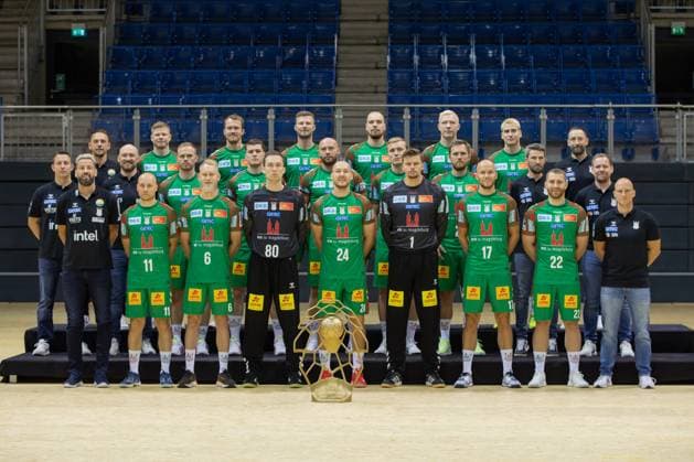 29 07 2025, xgox, Handball Daikin HBL SC Magdeburg photo session season 2025 26 emspor, v l group photo, team photo, group photo, team photo Magdeburg