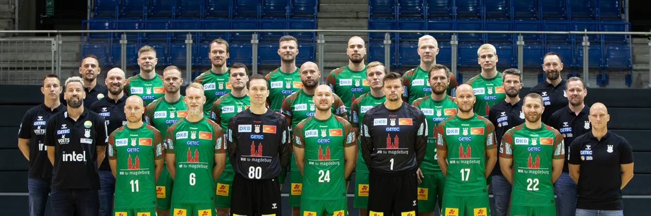 29 07 2025, xgox, Handball Daikin HBL SC Magdeburg photo session season 2025 26 emspor, v l group photo, team photo, group photo, team photo Magdeburg