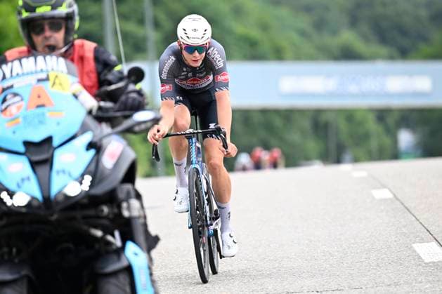 Tour de Wallonie 2025 Stage 4 SERAING, BELGIUM - JULY 29 : Del Grosso Tibor (BEL) of Alpecin-Deceuninck in action during stage 4 of the 30th edition of Tour de Wallonie an UCI ProSeries 2.Pro cycling road race stage for Men Elite of 163.3 km with start in Welkenraedt and finish in Seraing on July 29, 2025 in Seraing, Belgium, 29 07 2025 ( Motordriver Louis Bidlot - Seraing Belgium  Copyright: xTomasxSiskx