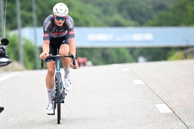 Tour de Wallonie 2025 Stage 4 SERAING, BELGIUM - JULY 29 : Del Grosso Tibor (BEL) of Alpecin-Deceuninck in action during stage 4 of the 30th edition of Tour de Wallonie an UCI ProSeries 2.Pro cycling road race stage for Men Elite of 163.3 km with start in Welkenraedt and finish in Seraing on July 29, 2025 in Seraing, Belgium, 29 07 2025 ( Motordriver Louis Bidlot - Seraing Belgium  Copyright: xTomasxSiskx