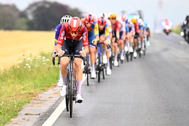 Tour de Wallonie 2025 Stage 4 SERAING, BELGIUM - JULY 29 : Rider of Lotto in action during stage 4 of the 30th edition of Tour de Wallonie an UCI ProSeries 2.Pro cycling road race stage for Men Elite of 163.3 km with start in Welkenraedt and finish in Seraing on July 29, 2025 in Seraing, Belgium, 29 07 2025 ( Motordriver Louis Bidlot - Seraing Belgium  Copyright: xTomasxSiskx