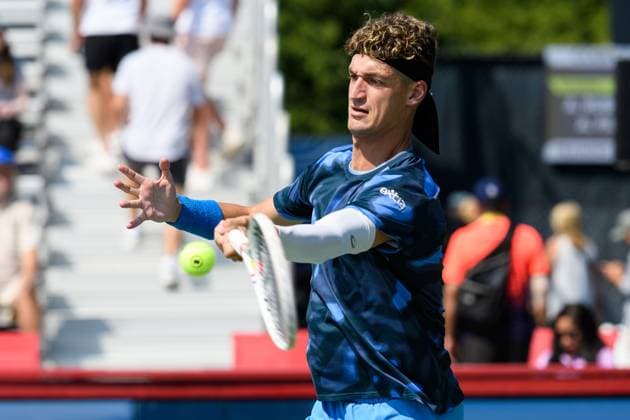 July 29, 2025, Toronto, Ontario, Canada: Toronto, Ontario Ã¢â‚¬ July 29, 2025: TERENCE ATMANE of France returns a shot against EMILIO NAVA of the United States during the National Bank Open Presented by Rogers at Sobeys Stadium in Toronto, Ontario. Toronto Canada - ZUMAr228 20250729_znp_r228_001 Copyright: xVasiliyxRyabykhx
