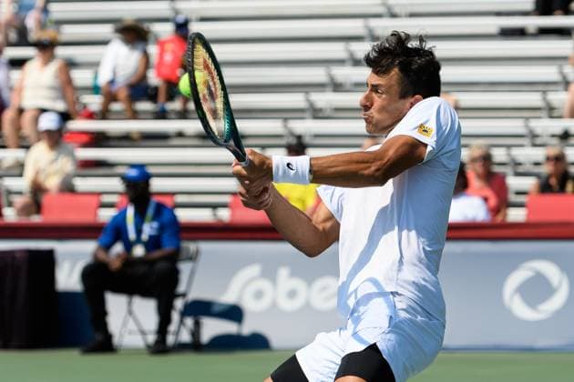 July 29, 2025, Toronto, Ontario, Canada: Toronto, Ontario Ã¢â‚¬ July 29, 2025: EMILIO NAVA of the United States returns a shot against TERENCE ATMANE of France during the National Bank Open Presented by Rogers at Sobeys Stadium in Toronto, Ontario. Toronto Canada - ZUMAr228 20250729_znp_r228_002 Copyright: xVasiliyxRyabykhx