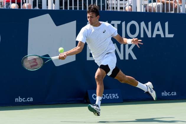 July 29, 2025, Toronto, Ontario, Canada: Toronto, Ontario Ã¢â‚¬ July 29, 2025: EMILIO NAVA of the United States returns a shot against TERENCE ATMANE of France during the National Bank Open Presented by Rogers at Sobeys Stadium in Toronto, Ontario. Toronto Canada - ZUMAr228 20250729_znp_r228_006 Copyright: xVasiliyxRyabykhx