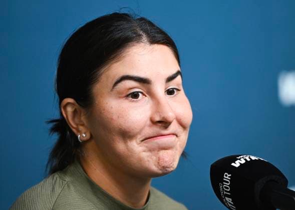 July 29, 2025, Montreal, Pq, Canada: Bianca Andreescu, of Canada, speaks to reporters at the National Bank Open tennis tournament in Montreal, Tuesday, July 29, 2025, after announcing her withdrawal from the event. Bianca Andreescu, - ZUMAc35_ 20250729_zaf_c35_022 Copyright: xGrahamxHughesx