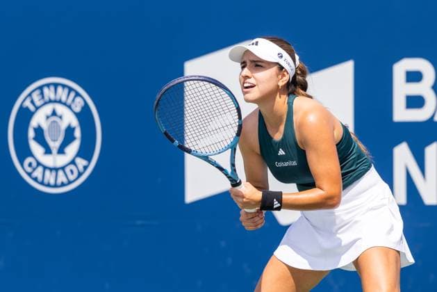 July 29, 2025, Montreal, Quebec, Canada: CAMILA OSORIO, from Colombia waiting service in first set against Dayana Yastremska (30), from Ukraine at Canadian Open at IGA stadium in Montreal, Quebec, Canada on 2024-05-24 Montreal Canada - ZUMAl189 20250729_zsp_l189_007 Copyright: xYannickxLegarex