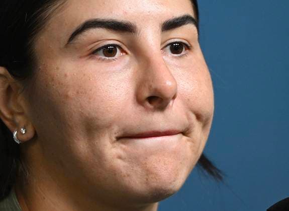 July 29, 2025, Montreal, Pq, Canada: Bianca Andreescu, of Canada, speaks to reporters at the National Bank Open tennis tournament in Montreal, Tuesday, July 29, 2025, after announcing her withdrawal from the event. Rebecca Marino, Emma Navarro, - ZUMAc35_ 20250729_zaf_c35_024 Copyright: xGrahamxHughesx