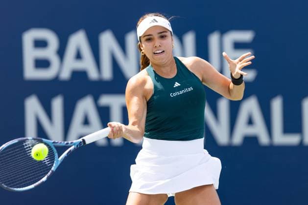 July 29, 2025, Montreal, Quebec, Canada: CAMILA OSORIO, from Colombia forehand in first set against Dayana Yastremska (30), from Ukraine at Canadian Open at IGA stadium in Montreal, Quebec, Canada on 2024-05-24 Montreal Canada - ZUMAl189 20250729_zsp_l189_022 Copyright: xYannickxLegarex