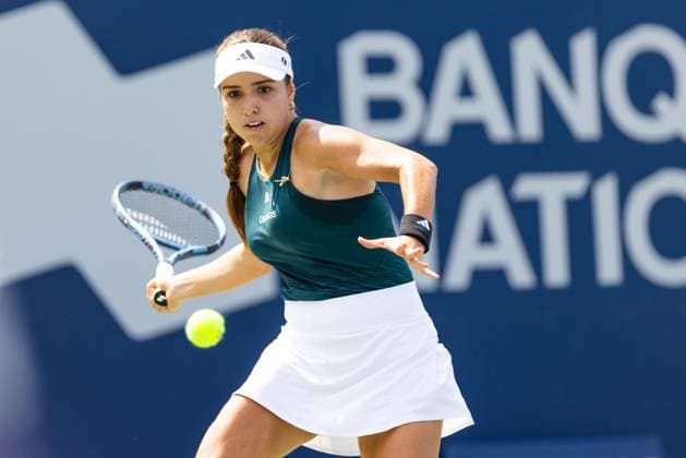 July 29, 2025, Montreal, Quebec, Canada: CAMILA OSORIO, from Colombia forehand in first set against Dayana Yastremska (30), from Ukraine at Canadian Open at IGA stadium in Montreal, Quebec, Canada on 2024-05-24 Montreal Canada - ZUMAl189 20250729_zsp_l189_024 Copyright: xYannickxLegarex