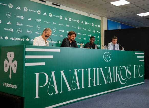 29th July 2025; Spiros Louis Olympic Stadium, Athens, Greece; Rangers press conference, PK, Pressekonferenz ahead of the UEFA Champions League Second Qualifying Round Match v Panathinaikos; Rangers Manager Russell Martin speaks during the press conference  VagelisxGeorgariou