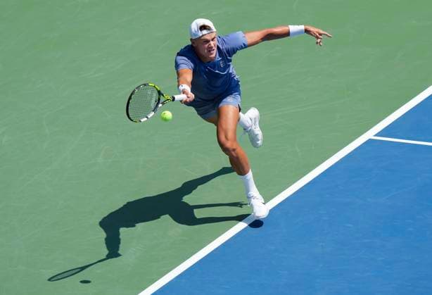 July 29, 2025, Toronto, On, CANADA: Holger Rune of Denmark returns the ball against Giovanni Mpetshi Perricard of France during second round tennis action at the National Bank Open in Toronto on Tuesday, July 29, 2025. Canada News - July 29, 2025  - ZUMAc35_ 20250729_zaf_c35_025 Copyright: xNathanxDenettex