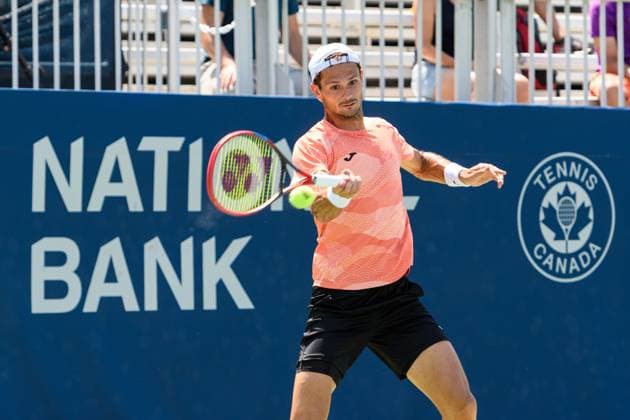 July 29, 2025, Toronto, Ontario, Canada: Toronto, Ontario Ã¢â‚¬ July 29, 2025: JUAN PABLO FICOVICH of Argentina returns a shot against KAREN KHACHANOV during the National Bank Open Presented by Rogers at Sobeys Stadium in Toronto, Ontario. Toronto Canada - ZUMAr228 20250729_znp_r228_013 Copyright: xVasiliyxRyabykhx