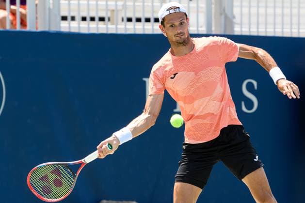 July 29, 2025, Toronto, Ontario, Canada: Toronto, Ontario Ã¢â‚¬ July 29, 2025: JUAN PABLO FICOVICH of Argentina returns a shot against KAREN KHACHANOV during the National Bank Open Presented by Rogers at Sobeys Stadium in Toronto, Ontario. Toronto Canada - ZUMAr228 20250729_znp_r228_014 Copyright: xVasiliyxRyabykhx