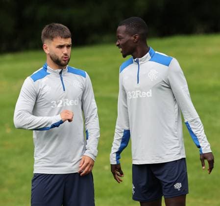 Nicolas Raskin and Mohamed Diomande training ahead of tomorrow s Champions League second leg qualifying match against Panathinaikos. Rangers Training - The Rangers Training Centre, Glasgow, Lanarkshire, Scotland, UK - 29 Jul 2025Glasgow The Rangers Training Centre Lanarkshire United Kingdom  Copyright: xO Rourke RangersxFC Shutterstockx 15419009br