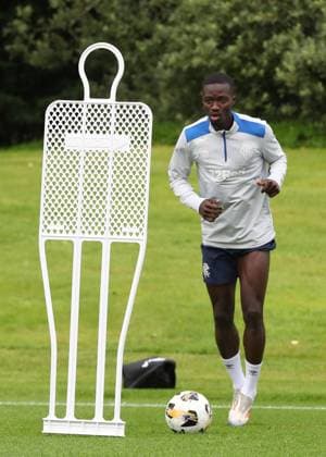 Mohamed Diomande training ahead of tomorrow s Champions League second leg qualifying match against Panathinaikos. Rangers Training - The Rangers Training Centre, Glasgow, Lanarkshire, Scotland, UK - 29 Jul 2025Glasgow The Rangers Training Centre Lanarkshire United Kingdom  Copyright: xO Rourke RangersxFC Shutterstockx 15419009bk