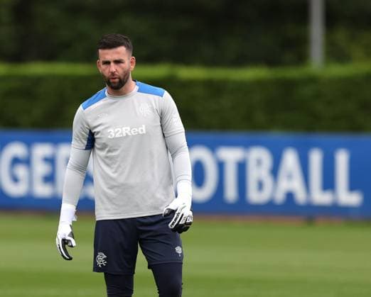 Rangers goalkeeper Liam Kelly training ahead of tomorrow s Champions League second leg qualifying match against Panathinaikos. Rangers Training - The Rangers Training Centre, Glasgow, Lanarkshire, Scotland, UK - 29 Jul 2025Glasgow The Rangers Training Centre Lanarkshire United Kingdom  Copyright: xO Rourke RangersxFC Shutterstockx 15419009bg