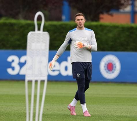 Rangers goalkeeper Jack Butland training ahead of tomorrow s Champions League second leg qualifying match against Panathinaikos. Rangers Training - The Rangers Training Centre, Glasgow, Lanarkshire, Scotland, UK - 29 Jul 2025Glasgow The Rangers Training Centre Lanarkshire United Kingdom  Copyright: xO Rourke RangersxFC Shutterstockx 15419009ba