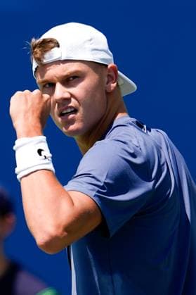 National Bank Open 2025 - Day 4 TORONTO, CANADA - JULY 29 : Holger Rune of Denmark celebrates after a point against Giovanni Mpetshi Perricard of France on day four of the 2025 National Bank Open at Sobeys Stadium in Toronto, Ontario, Canada on July 29, 2025. Mert Alper Dervis Anadolu Ontario Canada. Editorial use only. Please get in touch for any other usage.  Copyright: x2025xAnadoluxMertxAlperxDervisx