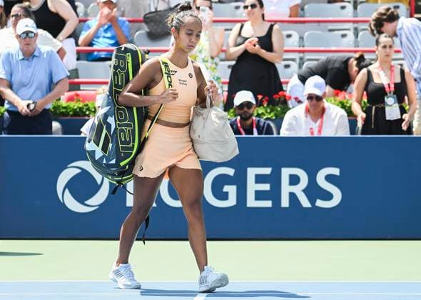 July 29, 2025, Montreal, Pq, Canada: Leylah Fernandez, of Canada, walks off court following her first round match loss to Maya Joint, of Australia, at the National Bank Open tennis tournament in Montreal, Tuesday, July 29, 2025. Leylah Fernandez, Maya Joint, - ZUMAc35_ 20250729_zaf_c35_036 Copyright: xGrahamxHughesx