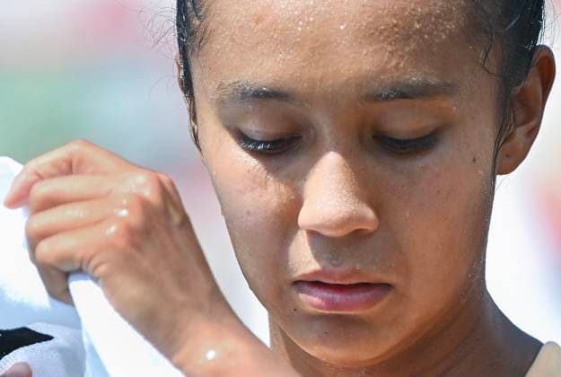 July 29, 2025, Montreal, Pq, Canada: Leylah Fernandez, of Canada, looks down during her first round match against Maya Joint, of Australia, at the National Bank Open tennis tournament in Montreal, Tuesday, July 29, 2025. Leylah Fernandez, Maya Joint, - ZUMAc35_ 20250729_zaf_c35_044 Copyright: xGrahamxHughesx