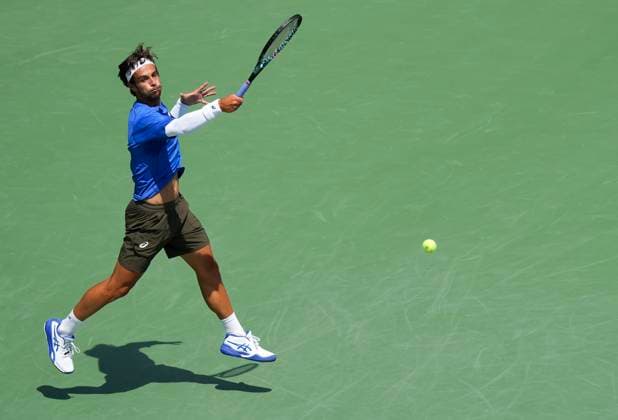 July 29, 2025, Toronto, On, CANADA: Lorenzo Musetti of Italy returns the ball against James Duckworth of Australia during second round tennis action at the National Bank Open in Toronto on Tuesday, July 29, 2025. Canada News - July 29, 2025  - ZUMAc35_ 20250729_zaf_c35_051 Copyright: xNathanxDenettex