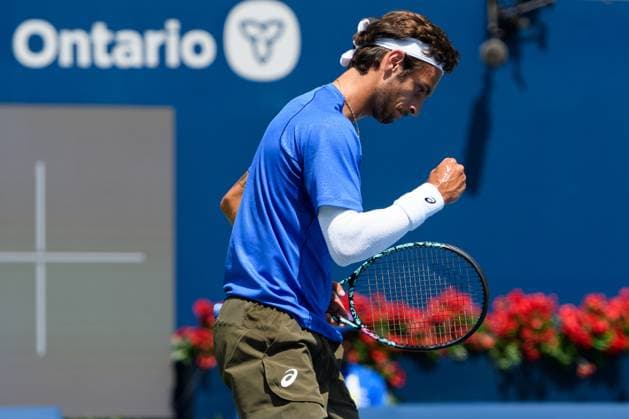 July 29, 2025, Toronto, Ontario, Canada: Toronto, Ontario Ã¢â‚¬ July 29, 2025: LORENZO MUSETTI of Italy celebrates a point against JAMES DUCKWORTH of Australia during the National Bank Open Presented by Rogers at Sobeys Stadium in Toronto, Ontario. Toronto Canada - ZUMAr228 20250729_znp_r228_020 Copyright: xVasiliyxRyabykhx