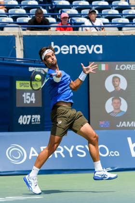July 29, 2025, Toronto, Ontario, Canada: Toronto, Ontario Ã¢â‚¬ July 29, 2025: LORENZO MUSETTI of Italy returns a shot against JAMES DUCKWORTH of Australia during the National Bank Open Presented by Rogers at Sobeys Stadium in Toronto, Ontario. Toronto Canada - ZUMAr228 20250729_znp_r228_021 Copyright: xVasiliyxRyabykhx
