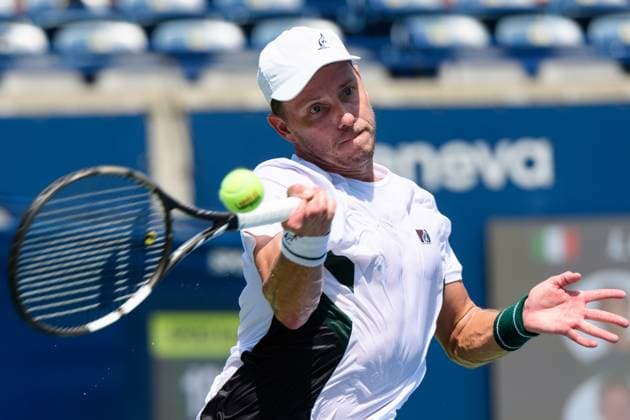 July 29, 2025, Toronto, Ontario, Canada: Toronto, Ontario Ã¢â‚¬ July 29, 2025: JAMES DUCKWORTH of Australia returns a shot against LORENZO MUSETTI of Italy during the National Bank Open Presented by Rogers at Sobeys Stadium in Toronto, Ontario. Toronto Canada - ZUMAr228 20250729_znp_r228_031 Copyright: xVasiliyxRyabykhx