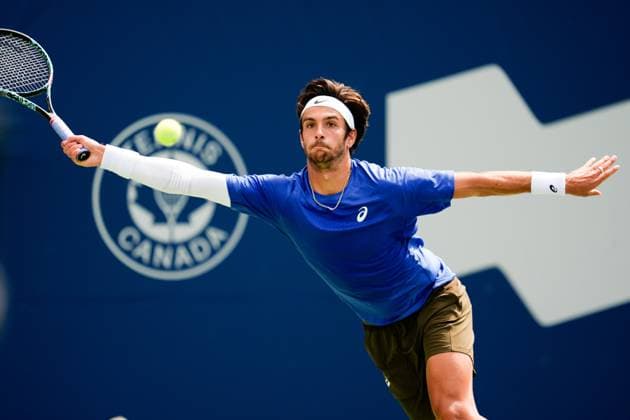 National Bank Open 2025 - Day 4 TORONTO, CANADA - JULY 29 : Lorenzo Musetti of Italy in action against James Duckworth of Australia on day four of the 2025 National Bank Open at Sobeys Stadium in Toronto, Ontario, Canada on July 29, 2025. Mert Alper Dervis Anadolu Ontario Canada. Editorial use only. Please get in touch for any other usage.  Copyright: x2025xAnadoluxMertxAlperxDervisx