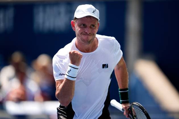 National Bank Open 2025 - Day 4 TORONTO, CANADA - JULY 29 : James Duckworth of Australia celebrates after a point against Lorenzo Musetti of Italy on day four of the 2025 National Bank Open at Sobeys Stadium in Toronto, Ontario, Canada on July 29, 2025. Mert Alper Dervis Anadolu Ontario Canada. Editorial use only. Please get in touch for any other usage.  Copyright: x2025xAnadoluxMertxAlperxDervisx