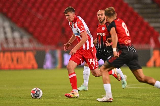 CRVENA ZVEZDA vs LINCOLN RED IMPS GIBRALTAR VELJKO MILOSAVLJEVIC football Crvena zvezda vs Lincoln Red Imps Gibraltar, UEFA Champions league qualifications, Rajko Mitic stadium, Belgrade 29.07.2025 Foto: FOOTBALL, CRVENA ZVEZDA, RED STAR, UEFA CHAMPIONS LEAGUE QUALIFICATIONS, LINCOLN RED IMPS GIBRALTAR Belgrade Rajko Mitic stadium Serbia Copyright: xMarkoxMetlasx xMNxPressx