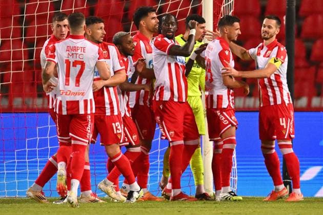 CRVENA ZVEZDA vs LINCOLN RED IMPS GIBRALTAR Celebration football Crvena zvezda vs Lincoln Red Imps Gibraltar, UEFA Champions league qualifications, Rajko Mitic stadium, Belgrade 29.07.2025 Foto: FOOTBALL, CRVENA ZVEZDA, RED STAR, UEFA CHAMPIONS LEAGUE QUALIFICATIONS, LINCOLN RED IMPS GIBRALTAR Belgrade Rajko Mitic stadium Serbia Copyright: xMarkoxMetlasx xMNxPressx
