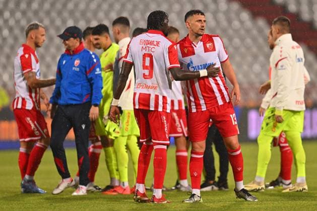 CRVENA ZVEZDA vs LINCOLN RED IMPS GIBRALTAR PEPE CHERIF NDIAYE Pepe Cerif Ndiaje and MILOS VELJKOVIC football Crvena zvezda vs Lincoln Red Imps Gibraltar, UEFA Champions league qualifications, Rajko Mitic stadium, Belgrade 29.07.2025 Foto: FOOTBALL, CRVENA ZVEZDA, RED STAR, UEFA CHAMPIONS LEAGUE QUALIFICATIONS, LINCOLN RED IMPS GIBRALTAR Belgrade Rajko Mitic stadium Serbia Copyright: xMarkoxMetlasx xMNxPressx