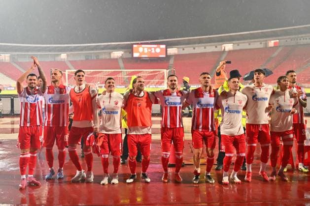 CRVENA ZVEZDA vs LINCOLN RED IMPS GIBRALTAR Celebration football Crvena zvezda vs Lincoln Red Imps Gibraltar, UEFA Champions league qualifications, Rajko Mitic stadium, Belgrade 29.07.2025 Foto: FOOTBALL, CRVENA ZVEZDA, RED STAR, UEFA CHAMPIONS LEAGUE QUALIFICATIONS, LINCOLN RED IMPS GIBRALTAR Belgrade Rajko Mitic stadium Serbia Copyright: xMarkoxMetlasx xMNxPressx